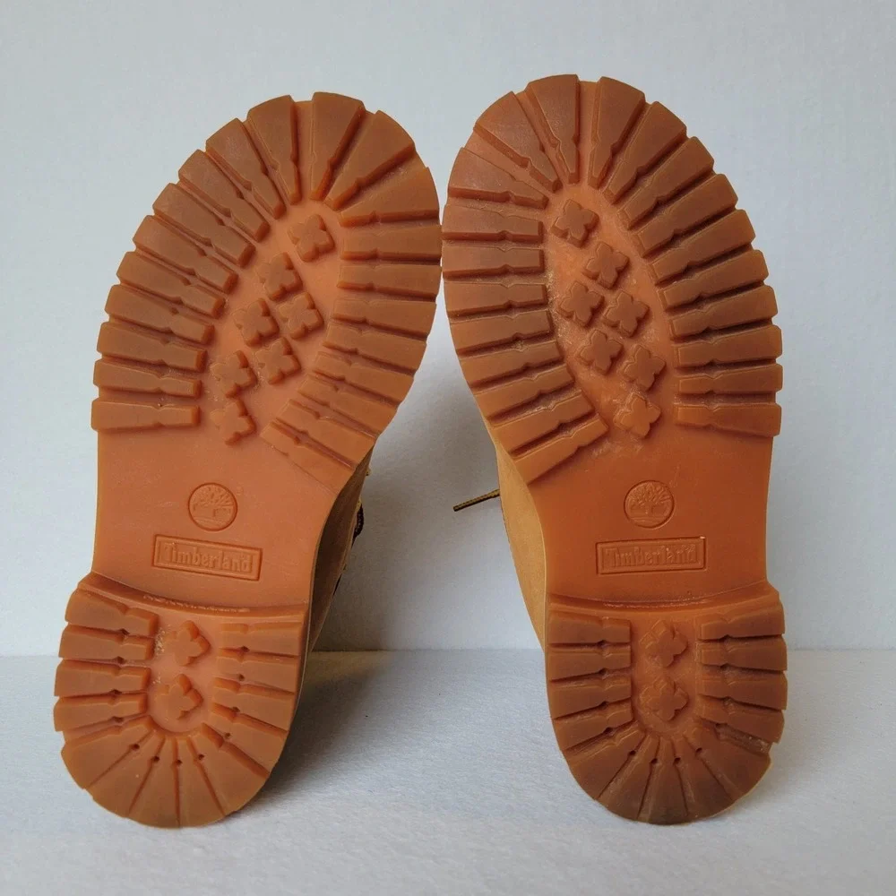 Timberland Nubuck Wheat Boots Youth Size 1 Waterproof Lace Up Y2K Streetwear 6in